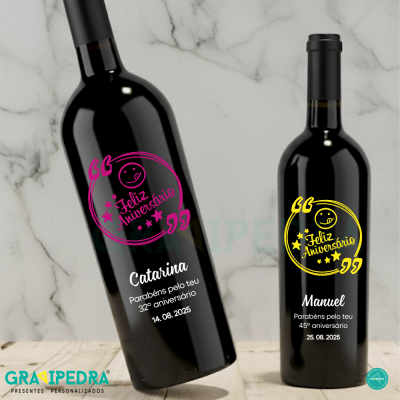 Garrafa de vinho personalizada para Aniversário - GFA48
