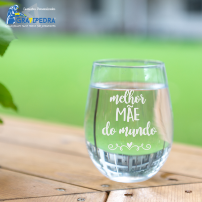 Copo em vidro personalizado - Melhor Mãe do Mundo - TVDM01