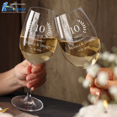 Pack 2 Copos em vidro personalizados - Bodas - CVCND09AV Pack 2 Copos em vidro personalizados - Bodas - CVCND09AV