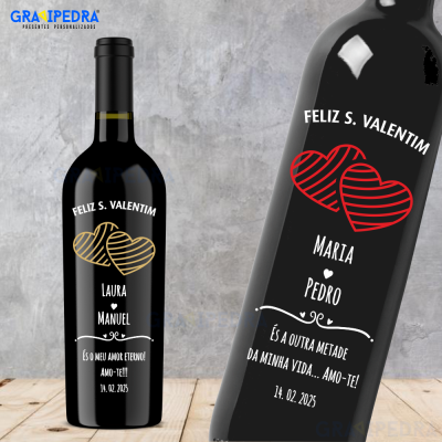 Garrafa de vinho personalizada - Namorados - GNV14 Garrafa de vinho personalizada - Namorados - GNV14