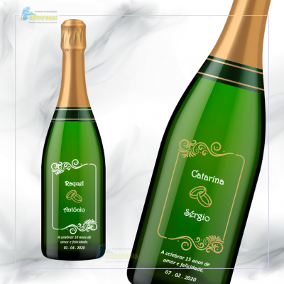 Garrafa de vinho personalizada - Bodas Casamento - GCN08