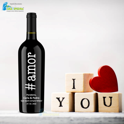 Garrafa de vinho personalizada - # LOVE - GCN04