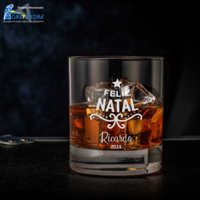 Copo em vidro personalizado Natal - CVNAD05