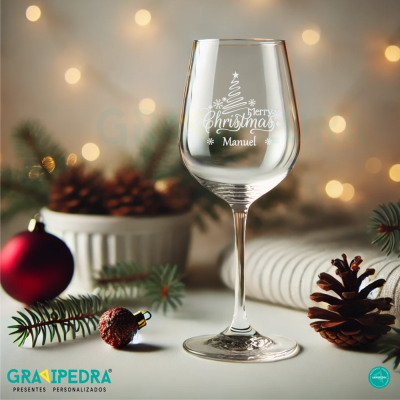 Copo em vidro personalizado Natal - CVNAD01