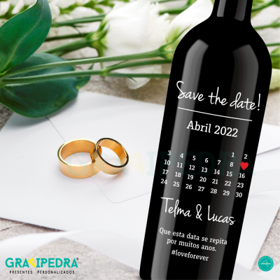Garrafa de vinho personalizada - Dia Importante - GCN17 Garrafa de vinho personalizada - Dia Importante - GCN17