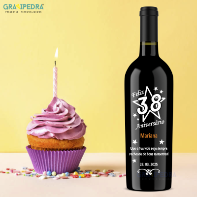Garrafa de vinho personalizada - Aniversário - GFA27