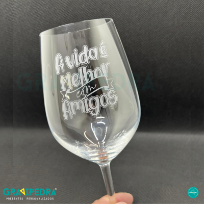 Copo em vidro personalizado - A Vida é melhor com amigos - CVFG11