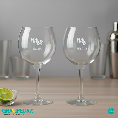 Pack 2 Copos GIN em vidro personalizados - CVGFG04