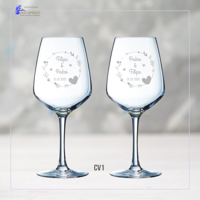 Pack 2 Copos em vidro personalizados - CVAL02