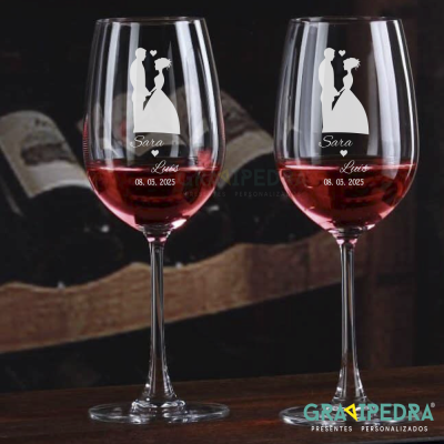 Pack 2 Copos em vidro personalizados - Casamento - CVCN21