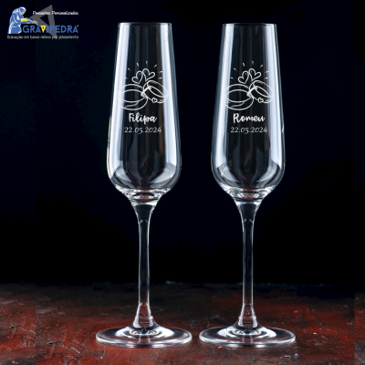 Pack 2 Copos em vidro personalizados - Noivos - CVCND07A