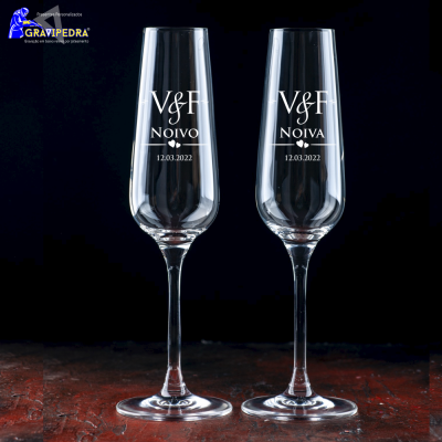 Pack 2 Copos em vidro personalizados Noivo e Noiva - CVCND05A