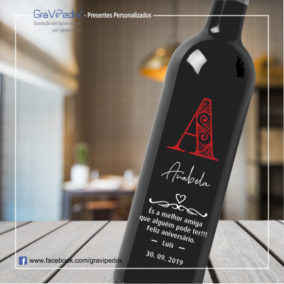 Garrafa de vinho personalizada para Aniversário - GFA03 Garrafa de vinho personalizada para Aniversário - GFA03