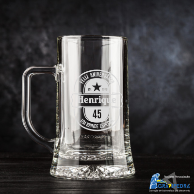 Caneca de Cerveja em vidro personalizada - CCVJ01 Caneca de Cerveja em vidro personalizada - CCVJ01