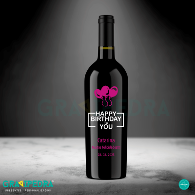 Garrafa de vinho personalizada para Aniversário - GFA25
