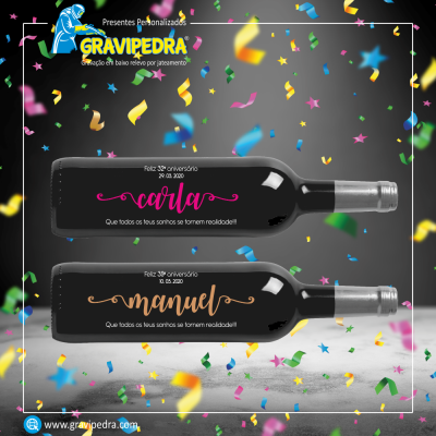 Garrafa de vinho personalizada para Aniversário - GFA09
