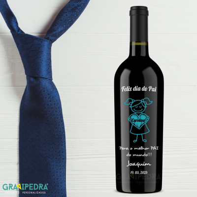 Garrafa de vinho personalizada - Dia do Pai - GDP01