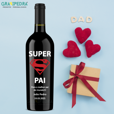 Garrafa de vinho personalizada - Dia do Pai - GDP04