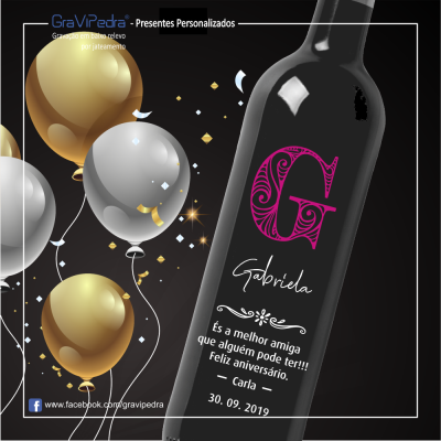 Garrafa de vinho personalizada para Aniversário - GFA03 Garrafa de vinho personalizada para Aniversário - GFA03