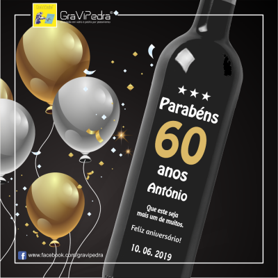 Garrafa de vinho personalizada para Aniversário - GFA22