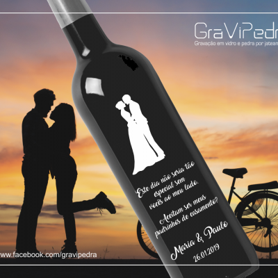 Garrafa de vinho personalizada para Casamento - GCN02
