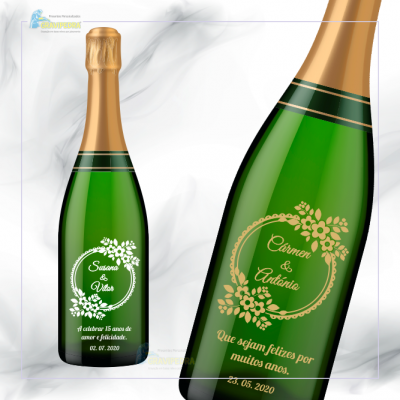 Garrafa de vinho personalizada - Bodas Casamento - GCN16