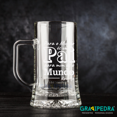 Caneca de Cerveja em vidro personalizada - O meu Mundo - CCVJDPD03