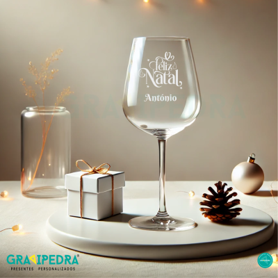 Copo em vidro personalizado - Feliz Natal - CVNAD06 Copo em vidro personalizado - Feliz Natal - CVNAD06