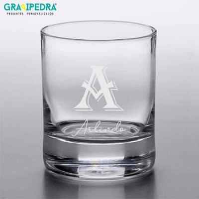 Copo em vidro personalizado - Inicial e Nome - CVFG01A