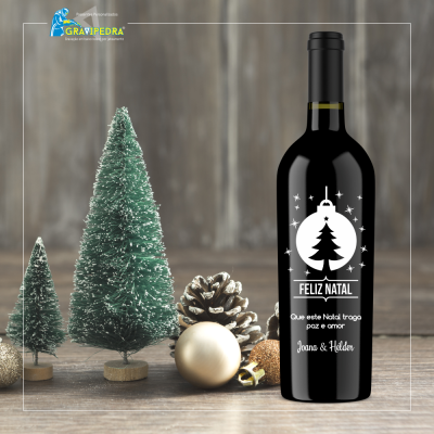 Garrafa de vinho personalizada para Natal/Ano Novo - GNA05
