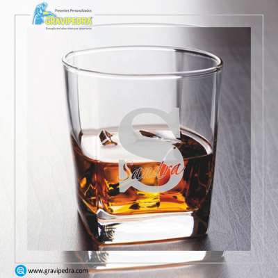 Copo Whisky em vidro personalizado - CVWD03