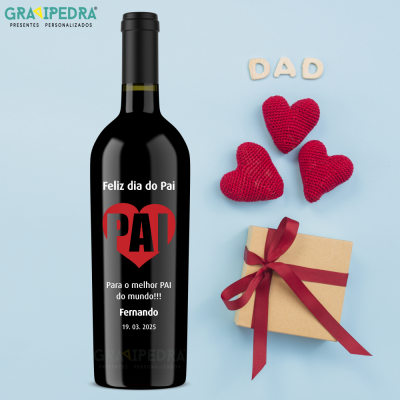 Garrafa de vinho personalizada - Dia do Pai - GDP02