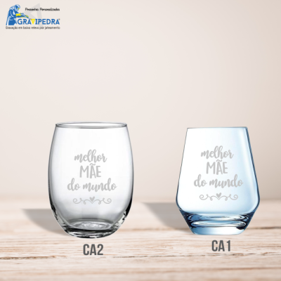Copo em vidro personalizado - Melhor Mãe do Mundo - TVDM01