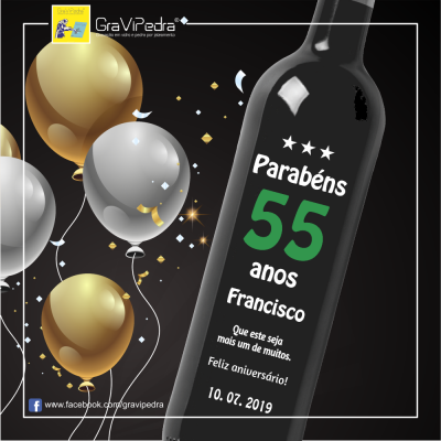 Garrafa de vinho personalizada para Aniversário - GFA22