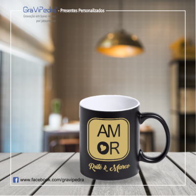 Canecas cerâmica com personalização em baixo relevo - CLAL02