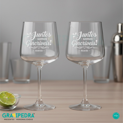 Pack 2 Copos Gin em vidro personalizados ''Gincriveis'' - CVGFG09