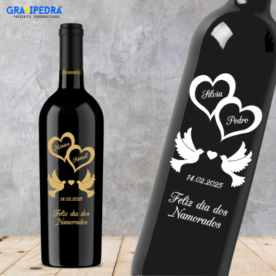 Garrafa de vinho personalizada - Namorados - GNV10