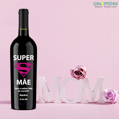Garrafa de vinho personalizada - Dia da Mãe - GVDM01 Garrafa de vinho personalizada - Dia da Mãe - GVDM01