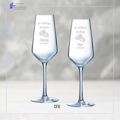 Pack 2 Copos em vidro personalizados - Casamento - CVCN11 Pack 2 Copos em vidro personalizados - Casamento - CVCN11