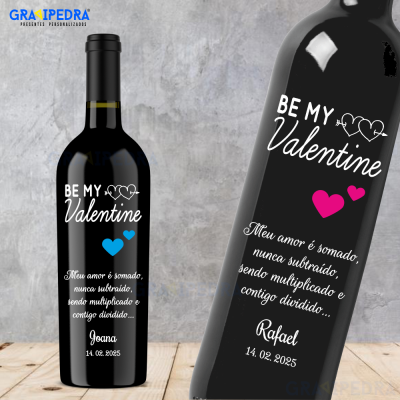 Garrafa de vinho personalizada - Namorados - GNV08 Garrafa de vinho personalizada - Namorados - GNV08