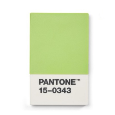Bloco de cor Pantone verde claro 15-0343 com base branca e texto preto