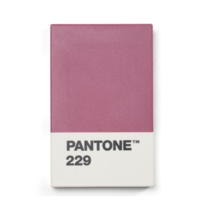 Bloco retangular rosa com base branca e texto PANTONE 229