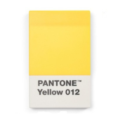 Bloco de cor Pantone amarelo com identificação Yellow 012