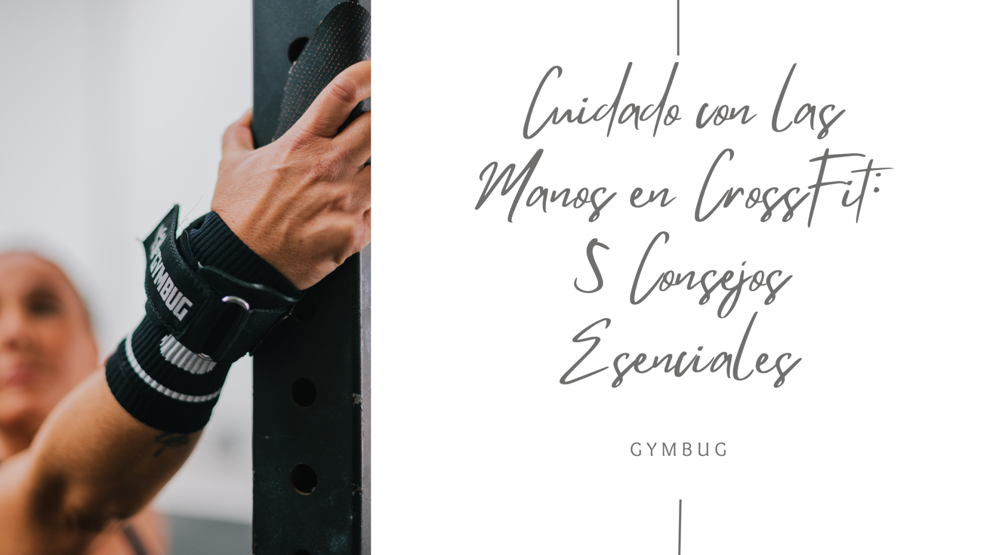 Pulso com luva desportiva preta segurando barra metálica com fundo desfocado