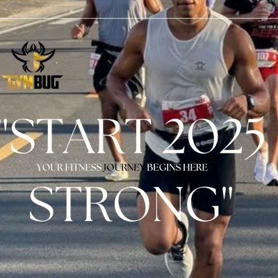 Como Escolher o Equipamento de Fitness Ideal para Iniciantes e Começar 2025 em Movimento Corredor em competição com texto promocional para fitness