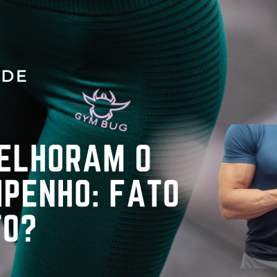 Roupas de Treino que Melhoram o Desempenho: Fato ou Mito? Roupas de treino com logotipo GYM BUG, legging verde e t-shirt azul