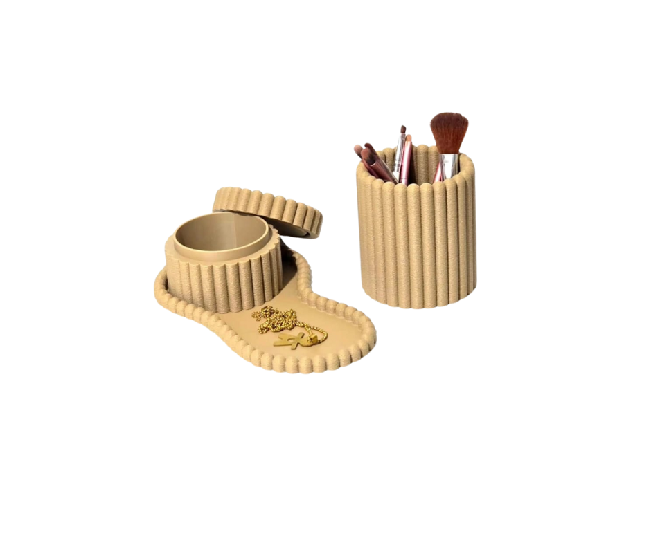 Conjunto 3D Porta-Joias & Porta-Pincéis Conjunto 3D Porta-Joias & Porta-Pincéis