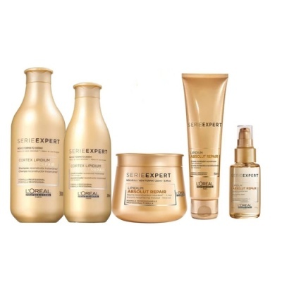 Conjunto de produtos capilares dourados L'Oréal Professionnel Serie Expert Absolut Repair