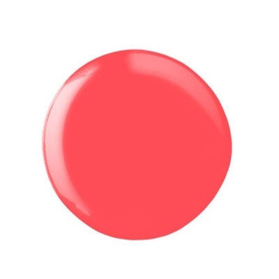 Mancha circular vermelho coral brilhante sobre fundo branco