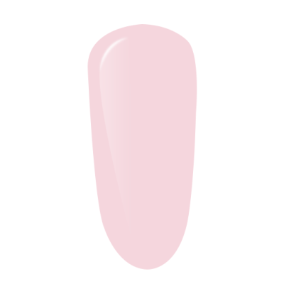 Amostra de verniz de unha rosa claro brilhante em forma oval